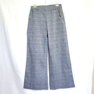 Stelen Wide Leg Geometric Print Gray High Rise Pants Medium NEW